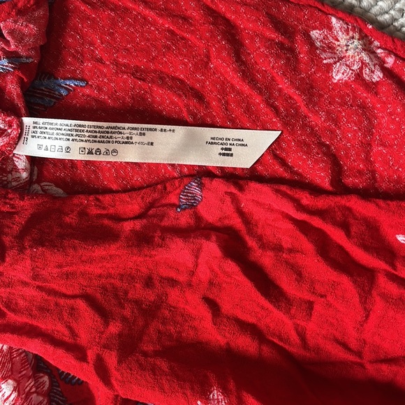 FREE PEOPLE Marnie Floral Peony Lace Wrap Dress Tunic Top Beach Cover Up Tie Bow - Picture 14 of 15